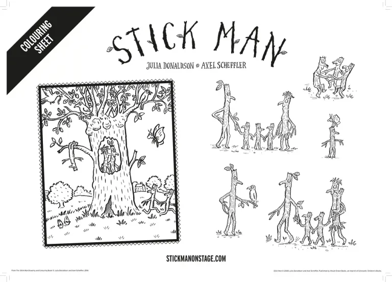 Stick Man colouring page
